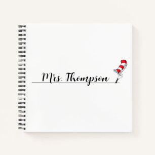 Cuaderno Dr. Seuss   Cat en el nombre personalizado del ico