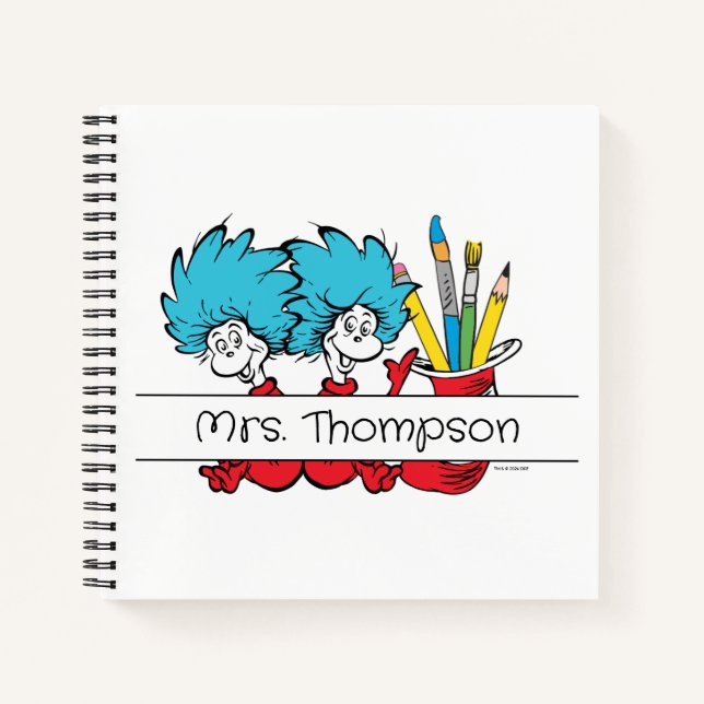 Cuaderno Dr. Seuss | Cosa Uno Cosa Dos Nombre del Profesor (Anverso)