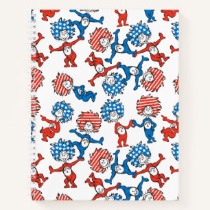 Cuaderno Dr. Seuss Cosa Uno Cosa Dos Patrón de bandera de