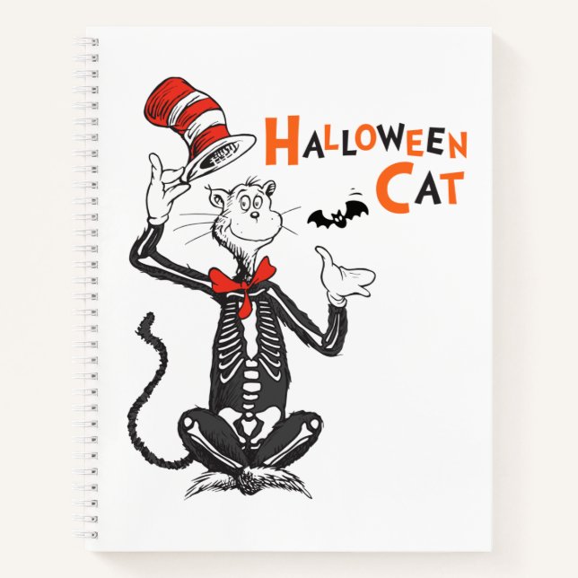 Cuaderno Dr. Seuss | Gato con sombrero de Halloween (Anverso)