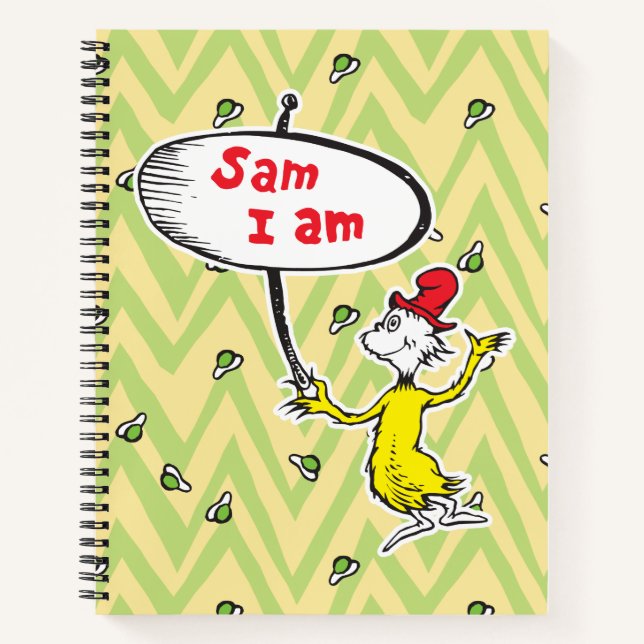 Cuaderno Dr. Seuss | Sam-I-Am sosteniendo cartel (Anverso)