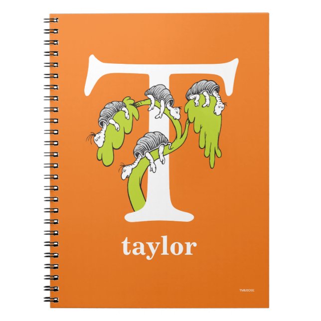 Cuaderno Dr. Seuss's ABC: Letter T - White | Add Your Name (Frente)