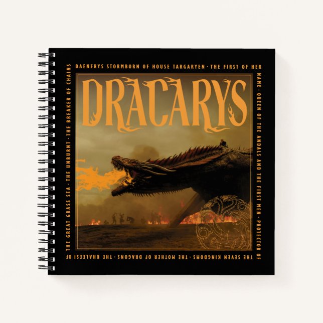 Cuaderno "Dracarys" Drogon Breathing Fire Graphic (Anverso)