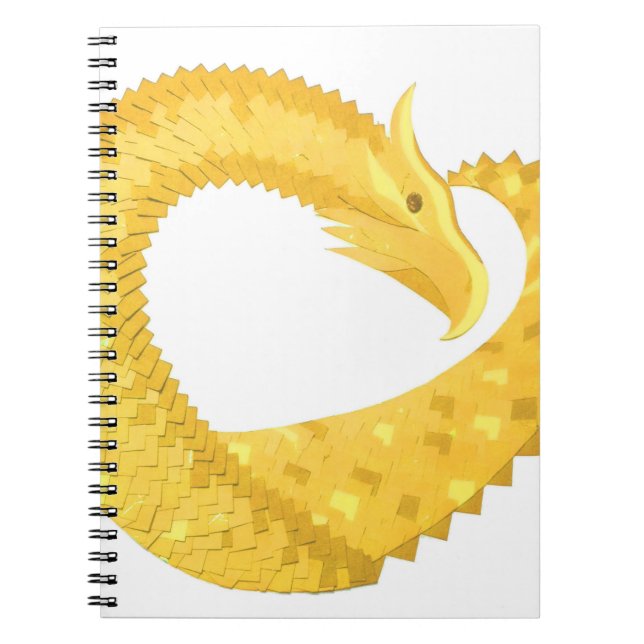 Cuaderno Dragón amarillo del corazón en blanco (Frente)