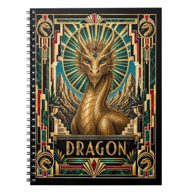 Cuaderno Dragón, Art Deco Mitológico (Frente)