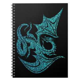 Cuaderno Dragón azul del purpurina