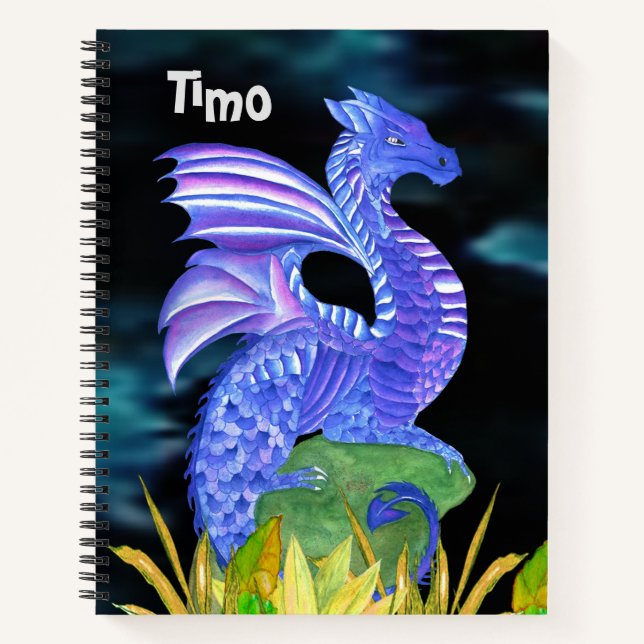 Cuaderno Dragón azul personalizado (Anverso)