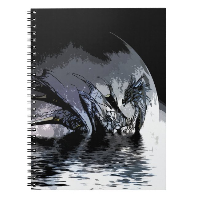 Cuaderno Dragón azul y Ilustracion lunar   (Frente)