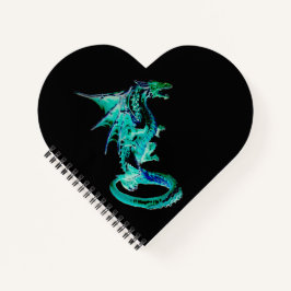 Cuaderno Dragón Azur Oceánico Arte Inspirado en la Mitologí