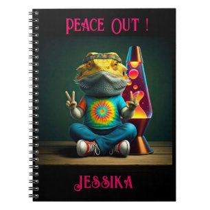 Cuaderno Dragón Barbudo Hippie Paz Retro Personalizado