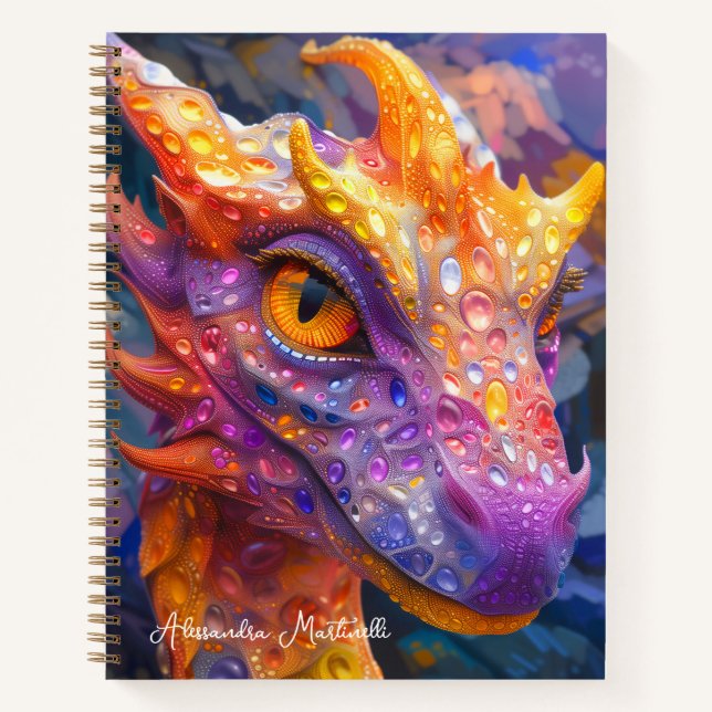 Cuaderno Dragón Bejeweld - Fantasía personalizada (Anverso)