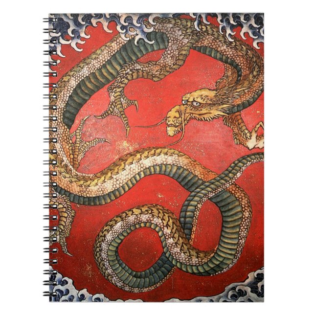 Cuaderno Dragón, Bella Artes japonés de Hokusai (Frente)