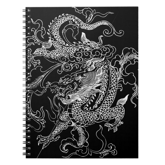 Cuaderno Dragón blanco y negro (Frente)