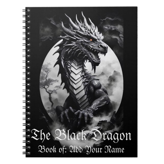 Cuaderno Dragón blanco y negro (Frente)