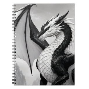 Cuaderno Dragón blanco y negro