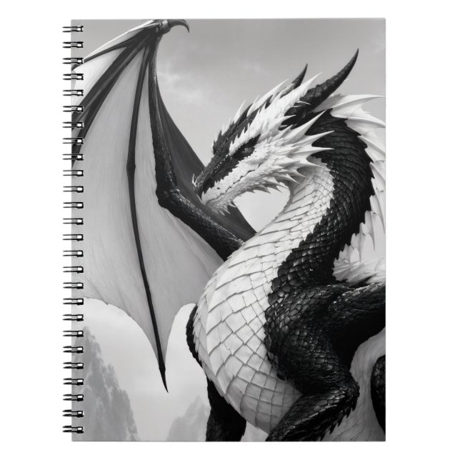 Cuaderno Dragón blanco y negro (Frente)