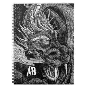 Cuaderno Dragón ;bloc de notas de iniciales