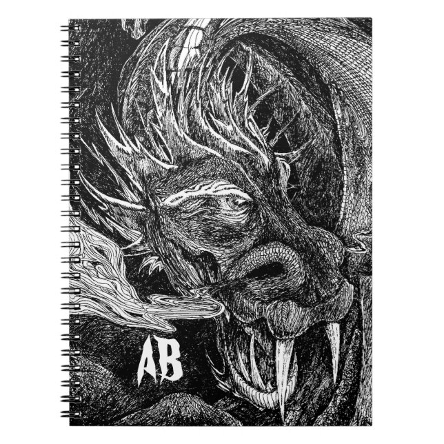 Cuaderno Dragón ;bloc de notas de iniciales (Frente)