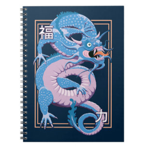 Cuaderno Dragón chino azul