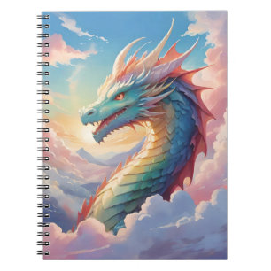 Cuaderno Dragón colorido en el cielo