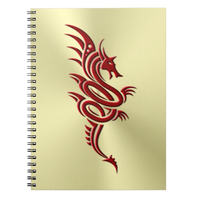 Cuaderno Dragón Crimson Oriental, efecto Grabado en relieve (Frente)