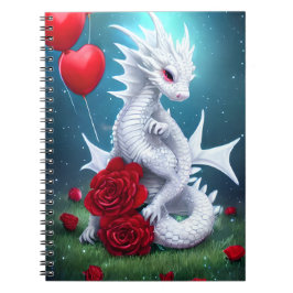 Cuaderno Dragón de amor de San Valentín blanco