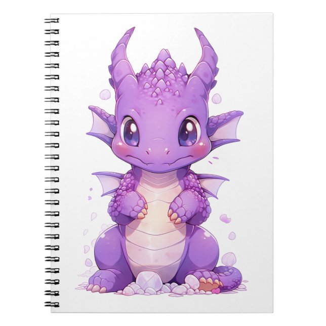 Cuaderno Dragón de bebé morado (Frente)