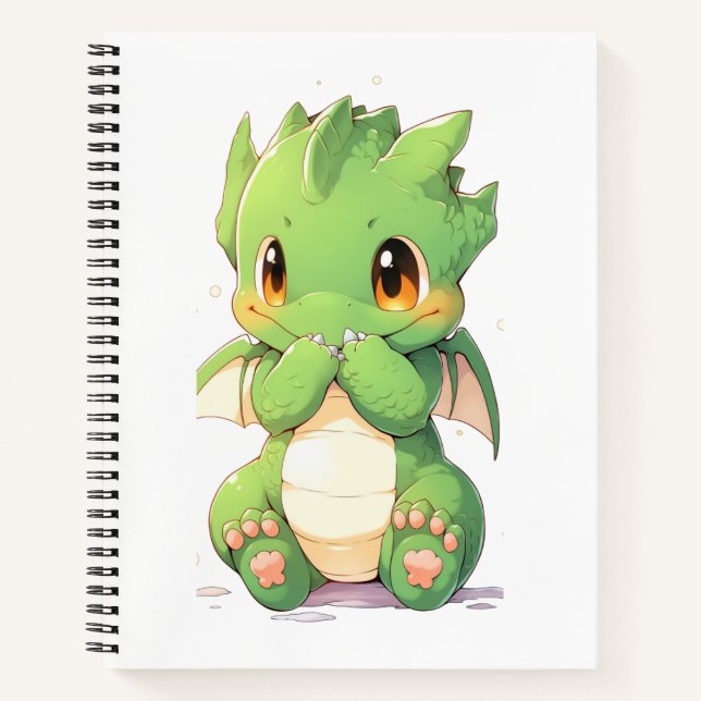 Cuaderno Dragón de bebé verde (Anverso)