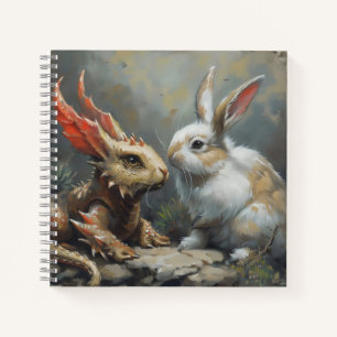 Cuaderno Dragón de fantasía y conejo