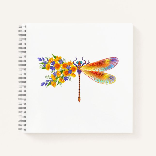 Cuaderno Dragón de flores amarillas (Anverso)