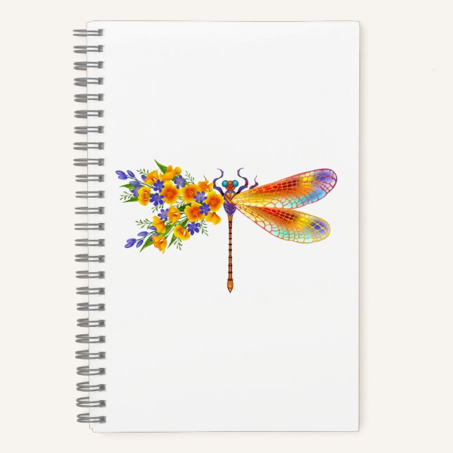 Cuaderno Dragón de flores amarillas (Anverso)