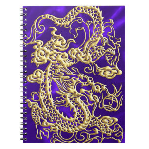 Cuaderno Dragón de oro Grabado en relieve en papel satinado