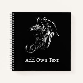 Cuaderno Dragón de Sombra Encantada Fantasía Épica Arte Noc