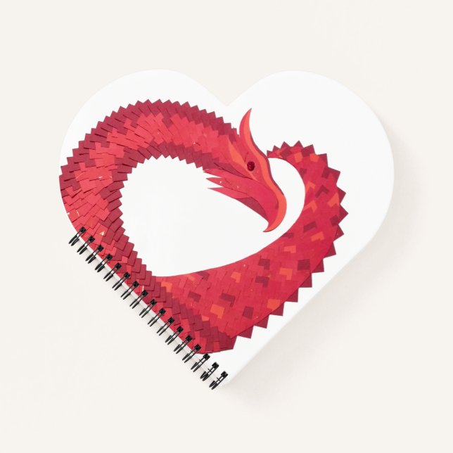 Cuaderno Dragón del corazón rojo en blanco (Anverso)