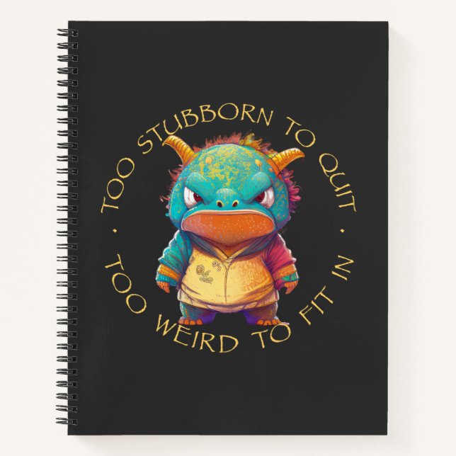 Cuaderno Dragón Demasiado Tonto Para Dejar Muy Extraño Grac (Anverso)