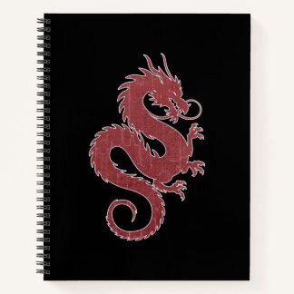 Cuaderno Dragón Desvanecido sobre Negro