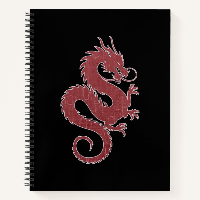 Cuaderno Dragón Desvanecido sobre Negro (Anverso)