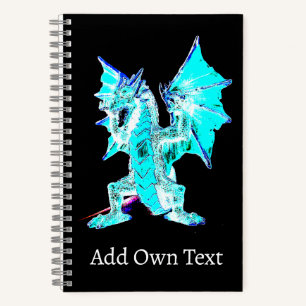 Cuaderno Dragón Fantasía Acuática Mística Arte Mitológico
