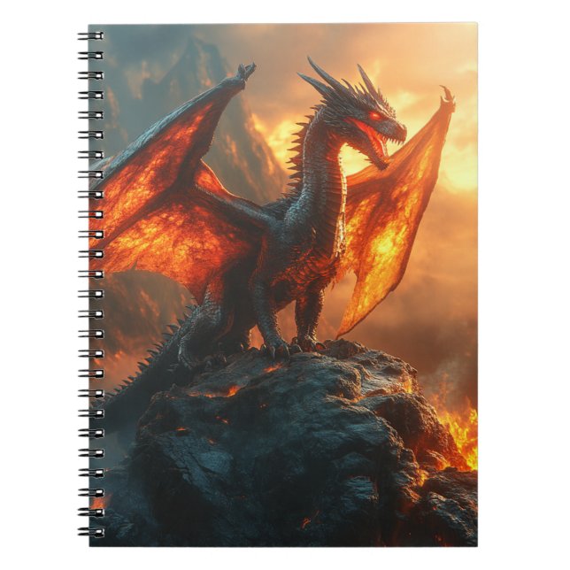 Cuaderno Dragón furioso rojo furioso y furioso (Frente)