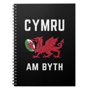 Cuaderno Dragón galés rojo címru remueve la bandera del ven