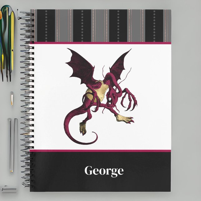 Cuaderno Dragón Jabberwocky con bandas monográficas y negra (Subido por el creador)