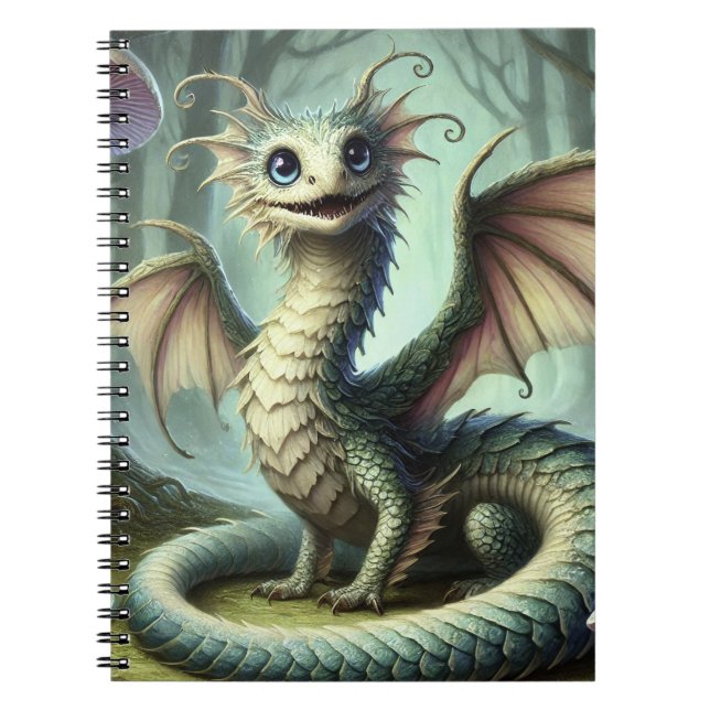Cuaderno Dragon Jabberwocky Cute Fantasía Creatividad Arte (Frente)