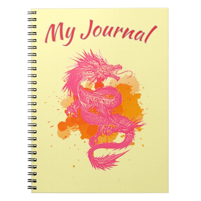 Cuaderno Dragón japonés rosa (Frente)