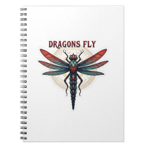 Cuaderno Dragón Libélula Steampunk Fresco Trabajado a Máqui