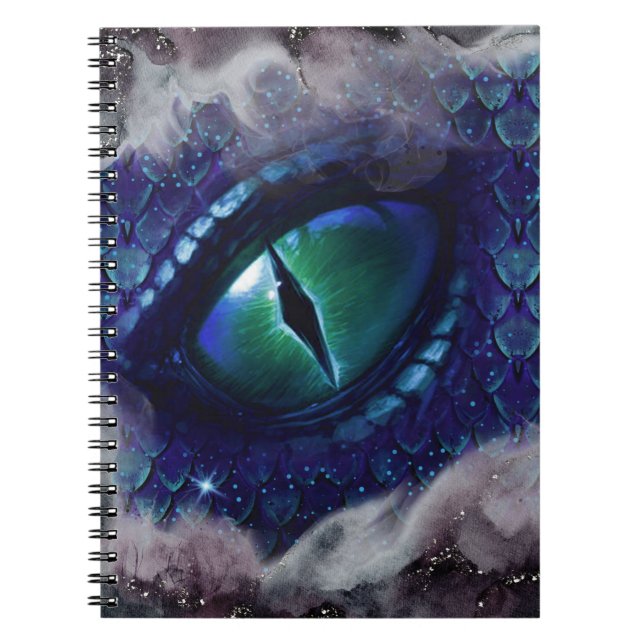 Cuaderno Dragón medieval gótico azul Glam Ink (Frente)