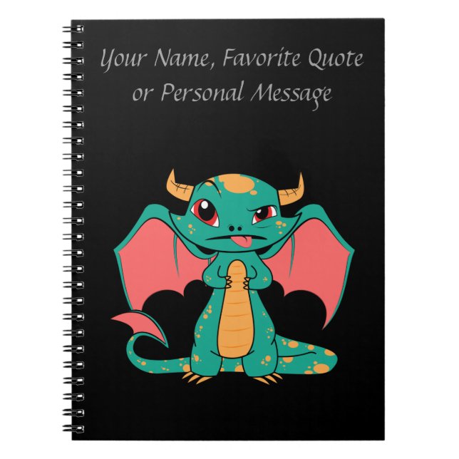 Cuaderno Dragón mítico con alas (Frente)