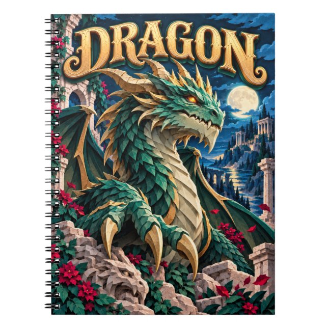Cuaderno Dragón, Monstruo de Papel Recortado (Frente)