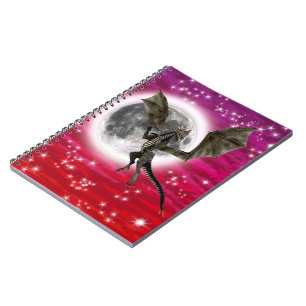 Cuaderno Dragón Negro - Criatura Fantástica Mítica Cielo Ro
