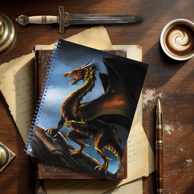 Cuaderno Dragón negro de oro de cobre (Subido por el creador)