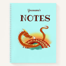 Cuaderno Dragón oriental y gato